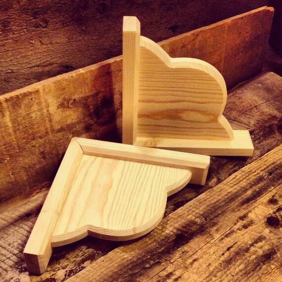 Items similar to Medium Wood Corbel Wall Shelf Brackets in Unfinished