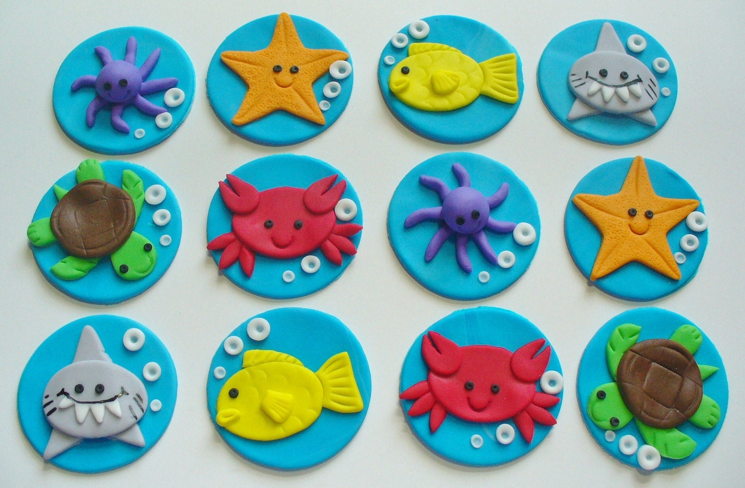 Under The Sea Life Edible Fondant Cupcake Toppers