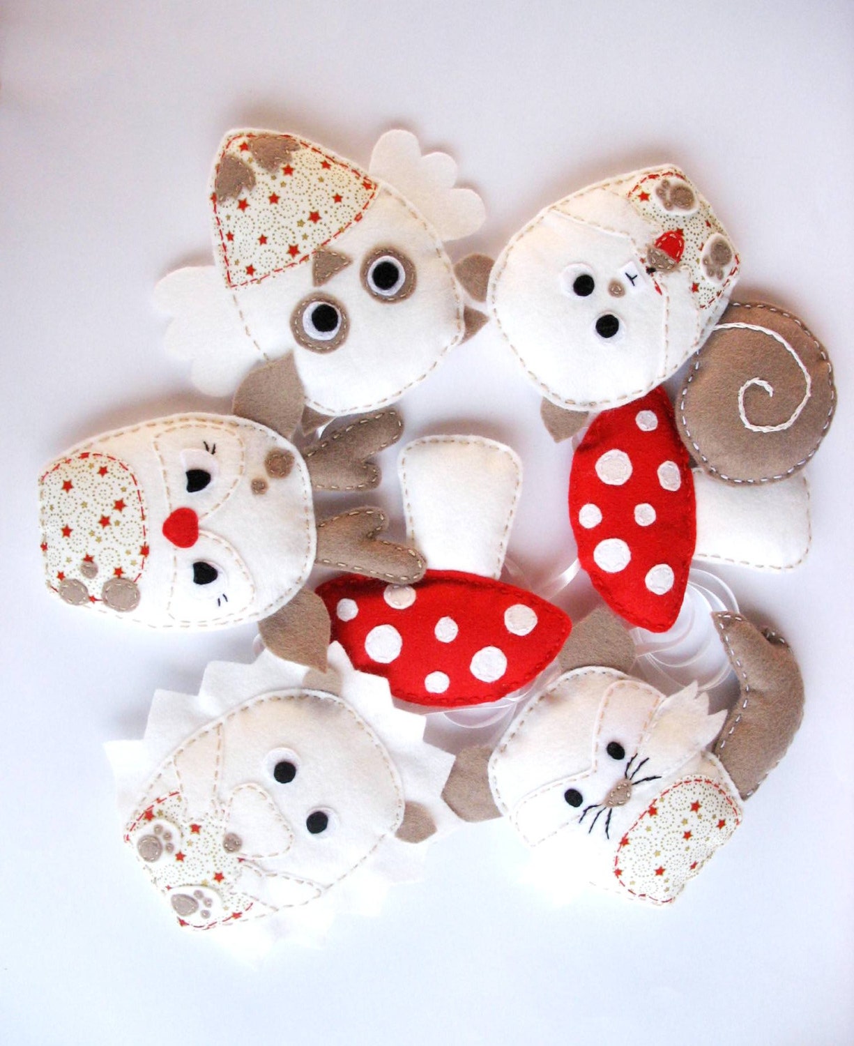 MADE TO ORDER Woodland animals garland Wool felt by InaSudjana