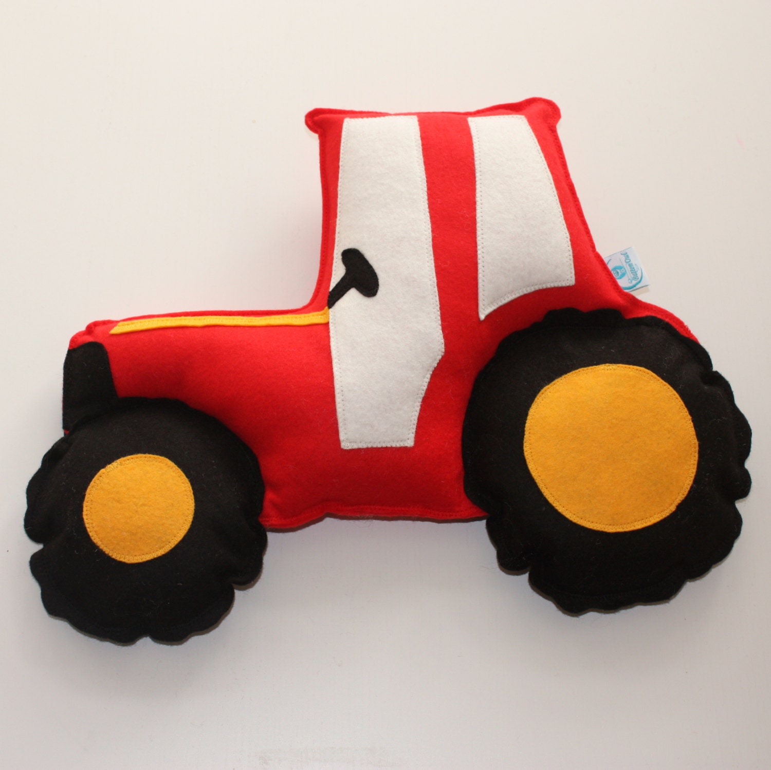 Tractor Cushion- vehicle theme, tractor nursery, farmyard, old mcdonald, red tractor - ButtonOwlBoutique