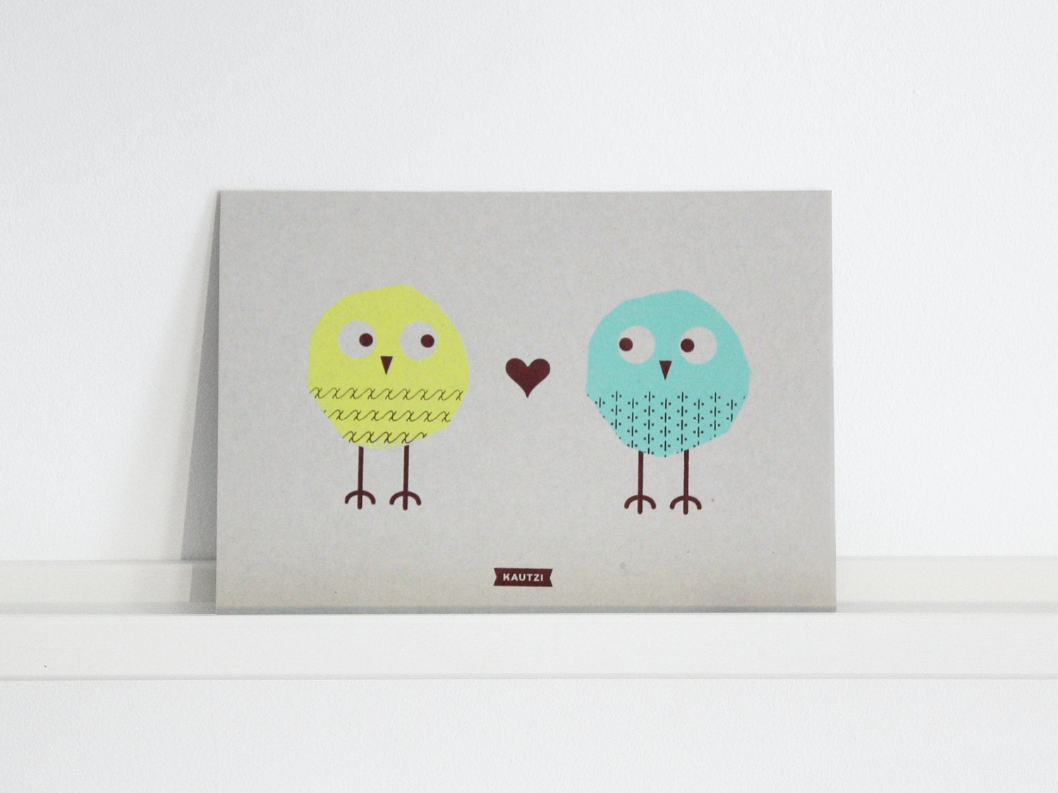 Rosie & Joe – Handprinted Maxicard Yellow/Mint