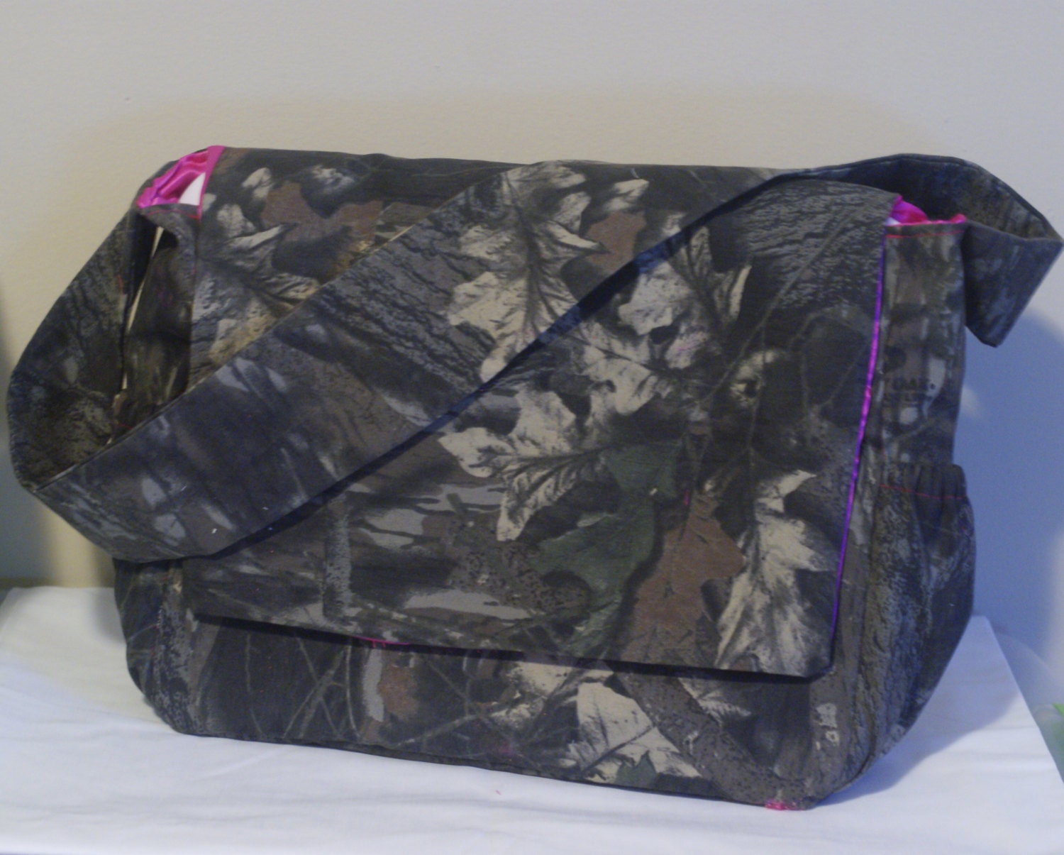 white camo diaper bag