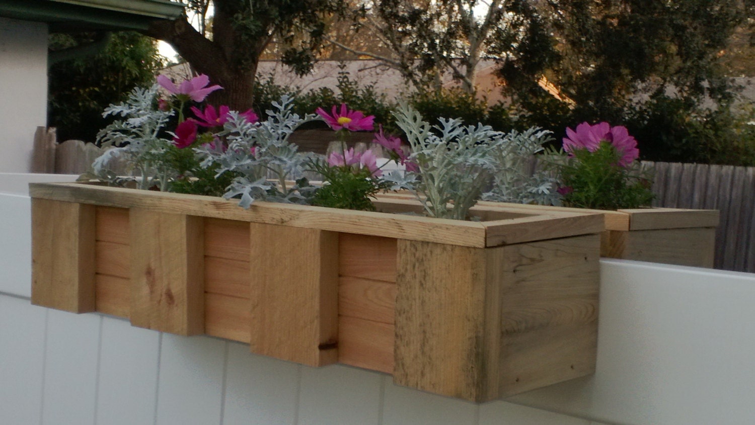 Fence top planter box