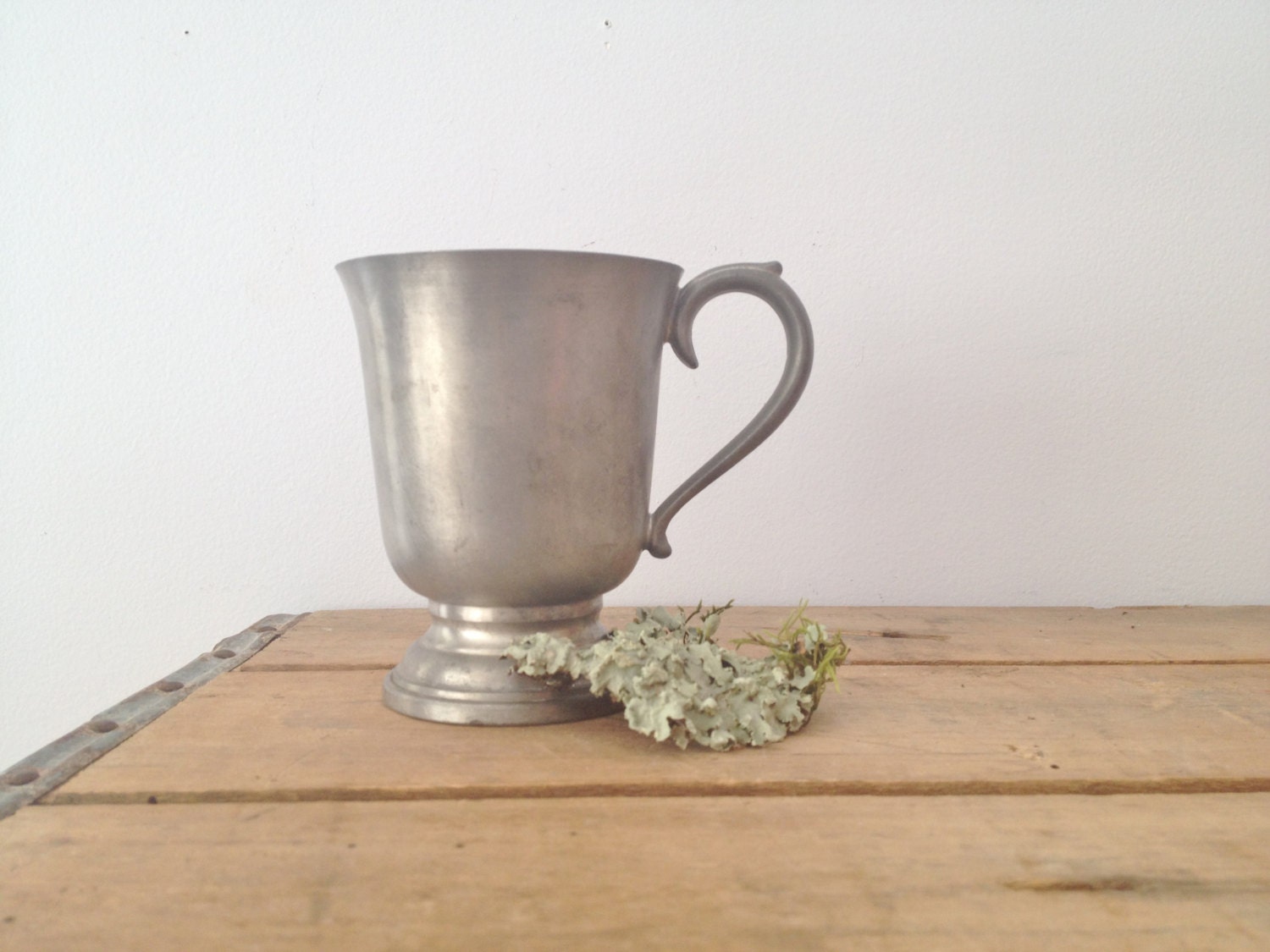 Pewter Vase Drinking Cup Vintage Pewter by LillyQueenVintage