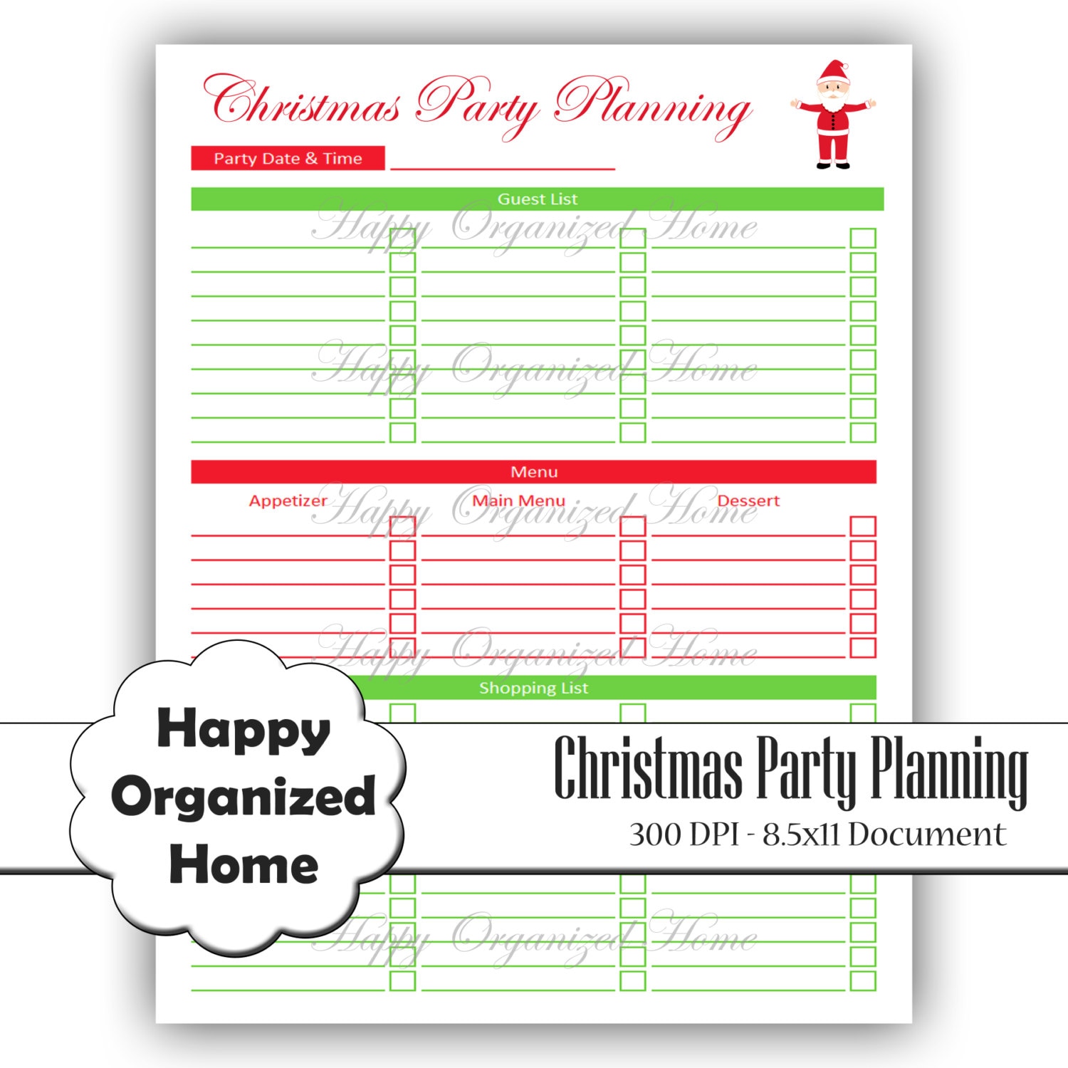 Mail order party planning business