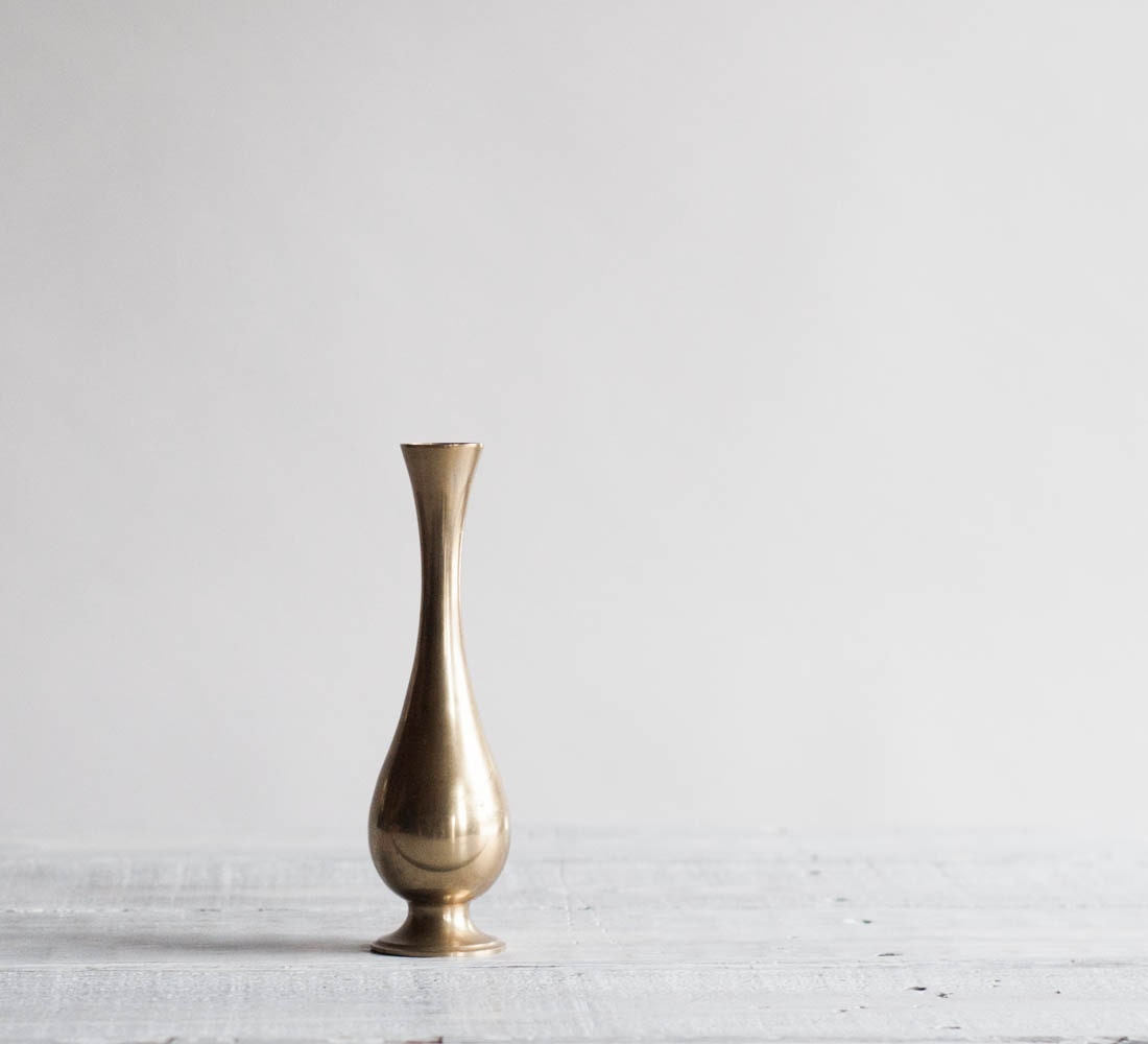 Vintage Brass Vase / Single Stem Vase Etsy finds