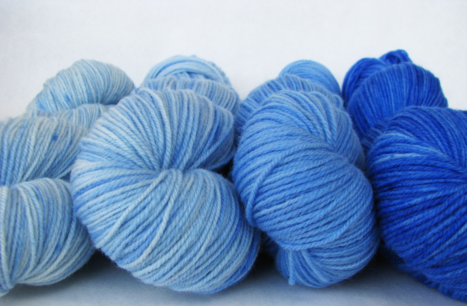 Sweater's Worth of Yarn Four Skeins Aerialist Fingering Khione Gradient 100% Merino Superwash 1600 yds