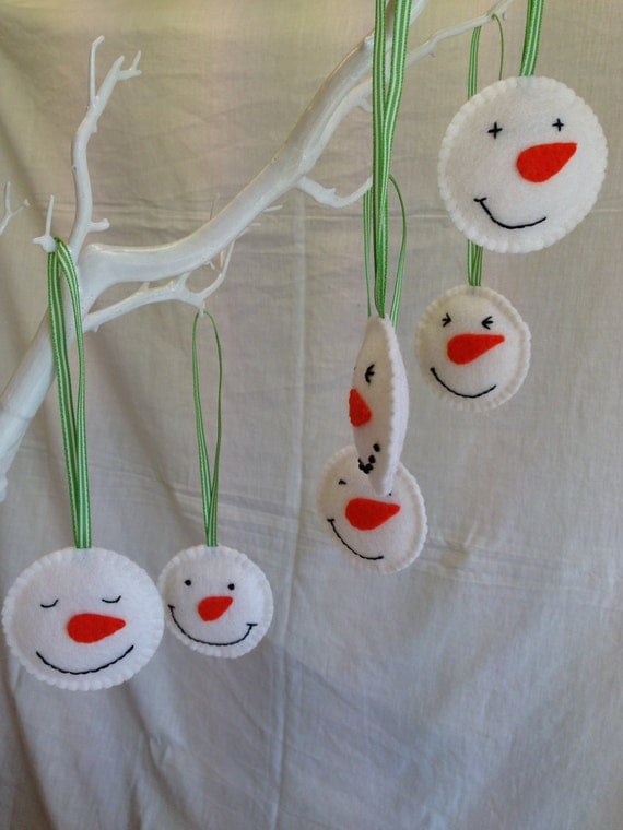 Christmas Decorations Felt Snowman by MichelleGood on Etsy