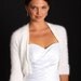 Custom Listing for Deb Olson/ 100 % Rabbit Angora HANDMADE Knit Ivory Kate Middleton Bridal Bolero with 3 buttons three-quarter sleeve crop