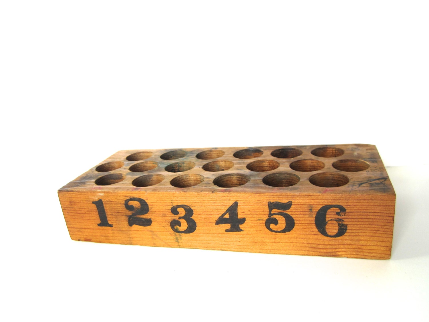 Vintage Wooden Test Tube Holder by NeatoKeen on Etsy