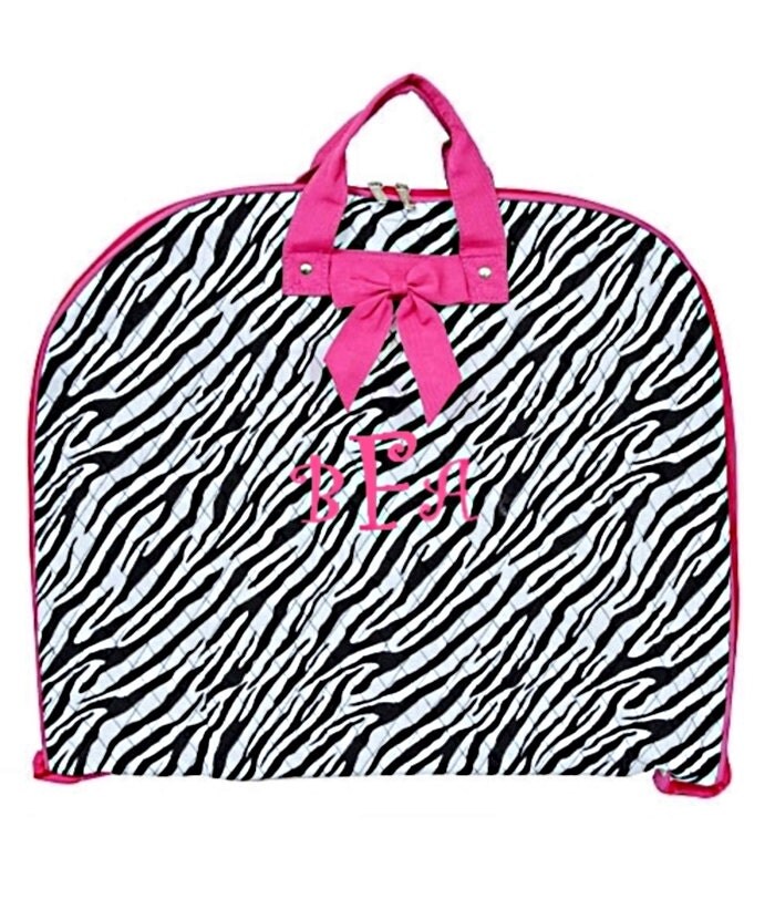 Personalized Garment Bag Zebra and Hot Pink by MauriceMonograms