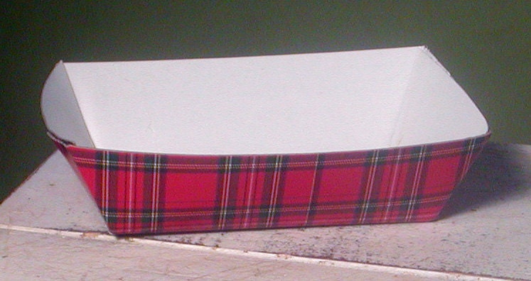 Red Tartan Paper Food Tray - Set of 12 Il_570xn