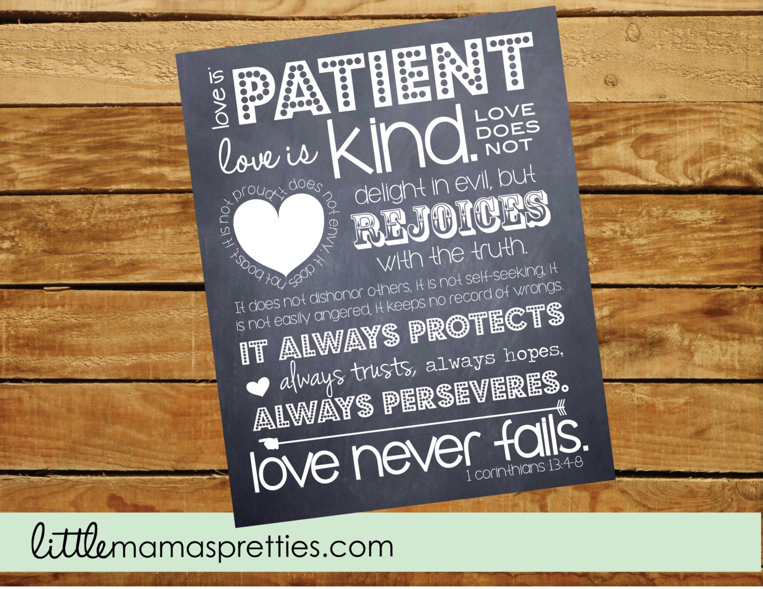 Love is Patient Printable 1 Corinthians 13 by LittleMamasPretties