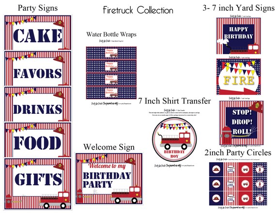 Printable Firetruck Party Package...by Party Like Paula Il_570xn