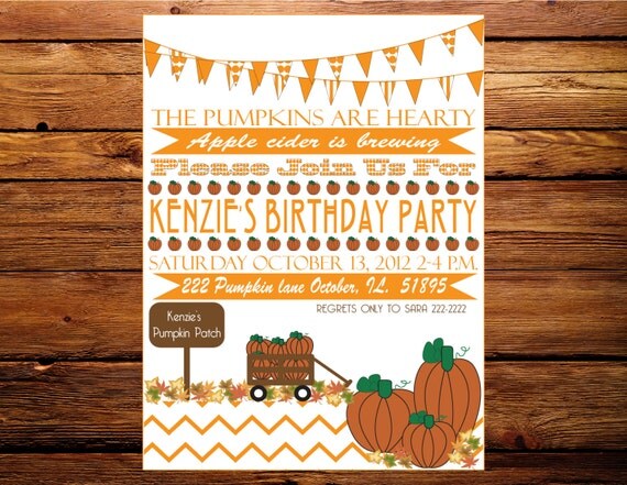 Printable 5X7 Pumpkin Party Invitation...by Party Like Paula Il_570xn