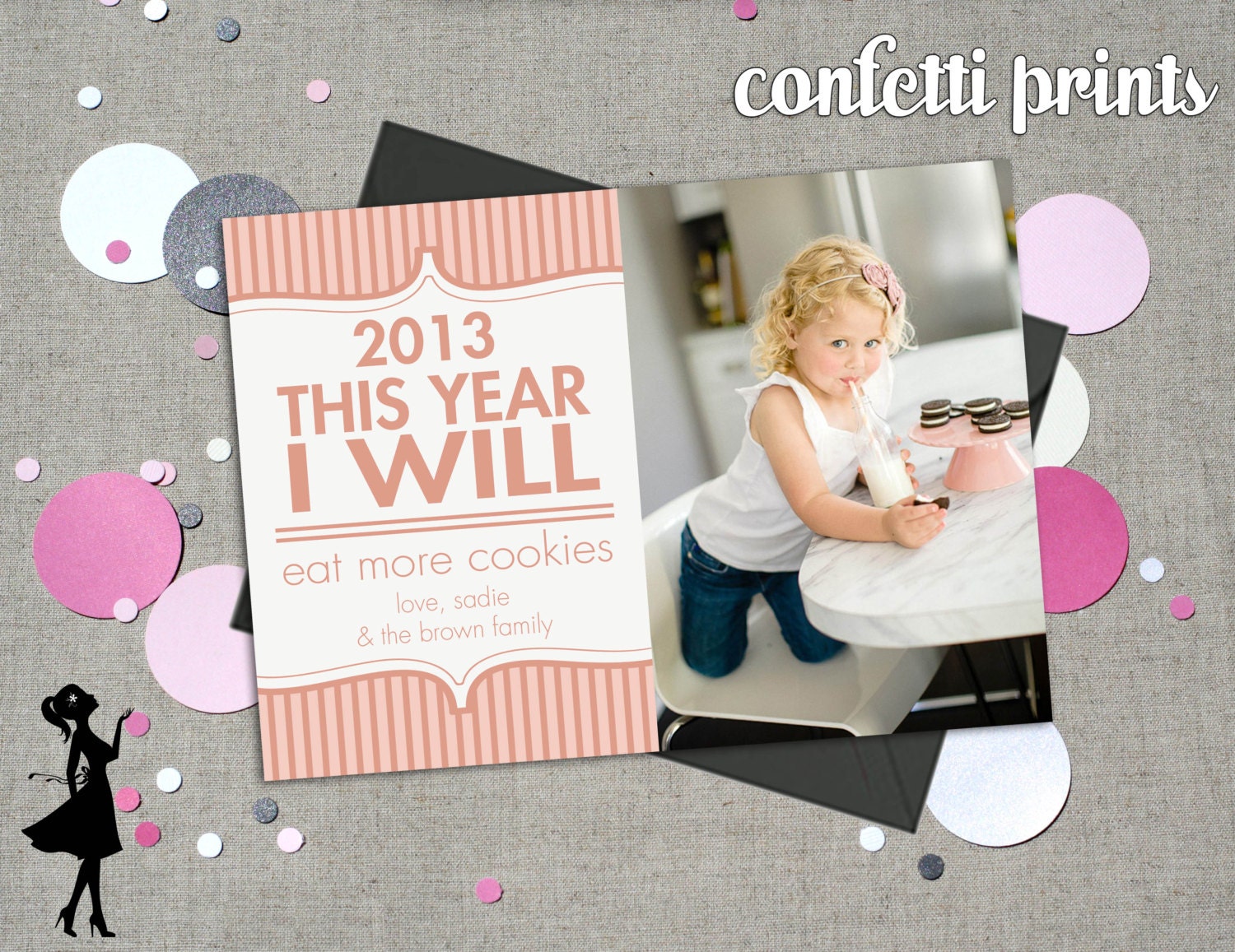 New Years Photo Card - RESOLUTION Printable Il_570xn