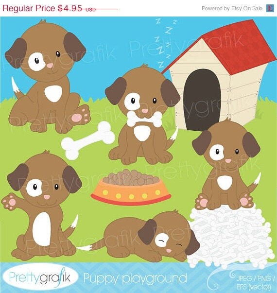 40% OFF SALE puppy dog clipart commercial use, vector graphics, digital clip art, digital images - CL528 Il_570xn