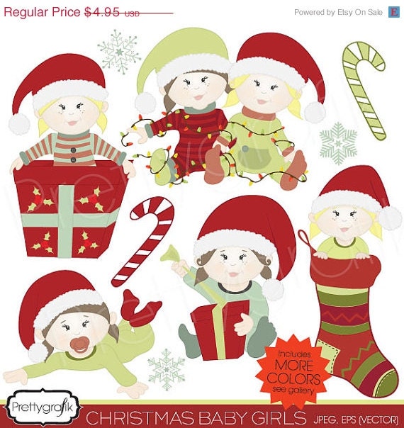 70% OFF SALE christmas baby girl clipart commercial use, vector graphics, digital clip art, digital images - CL445 Il_570xn