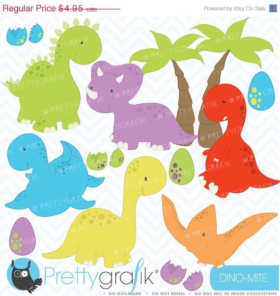 70% OFF SALE dinosaur clipart commercial use, vector graphics, digital clip art, digital images - CL452 Il_570xn