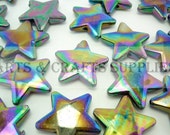 20pcs 22mm Black Metallic Color Shiny Star Beads Charms Pendants F165