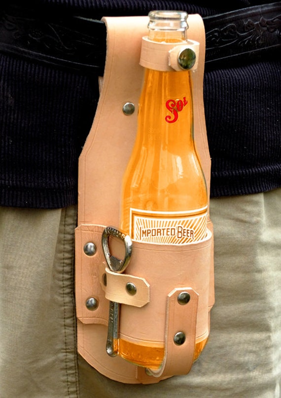 Brewski Hand made leather drink holster