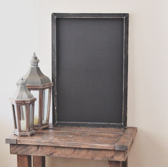 Black distressed framed chalkboard 36x24 by MXOwoodworking on Etsy