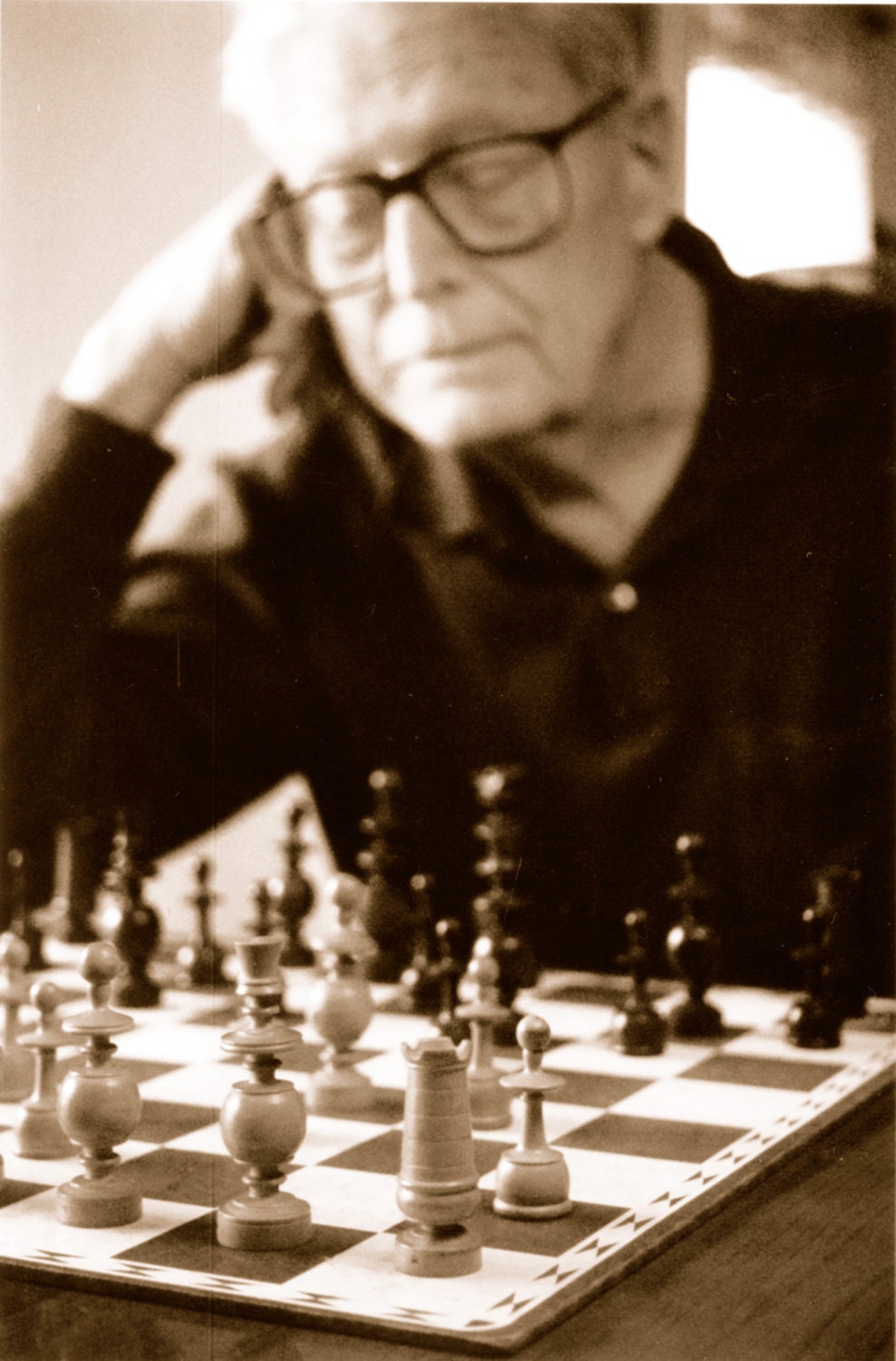 Chess Player Photographic Print - Memory Series Black and White Fine Art Photograph - KeswickandWeldon
