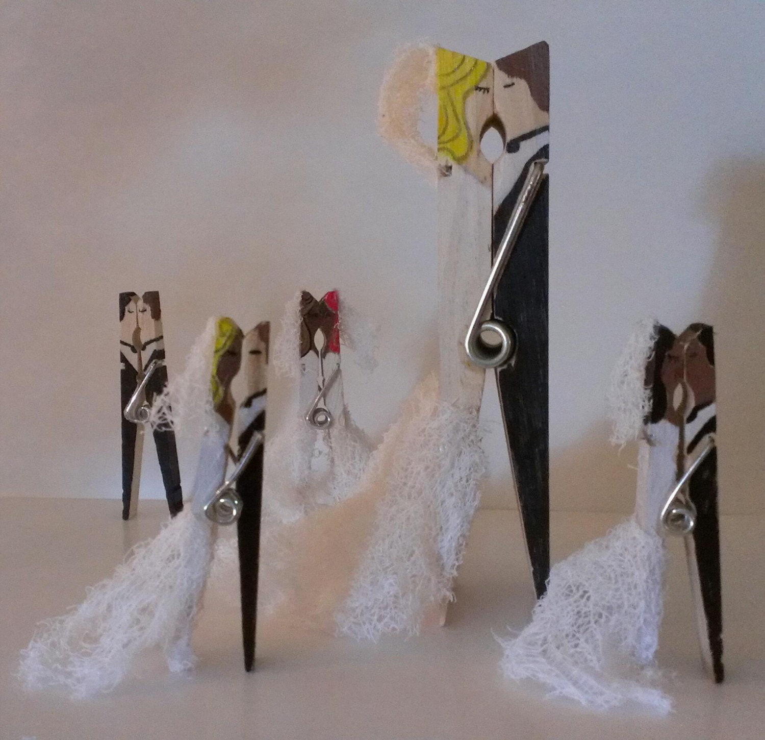 Wedding Clothespin Couple by JaneJuliaStudios on Etsy