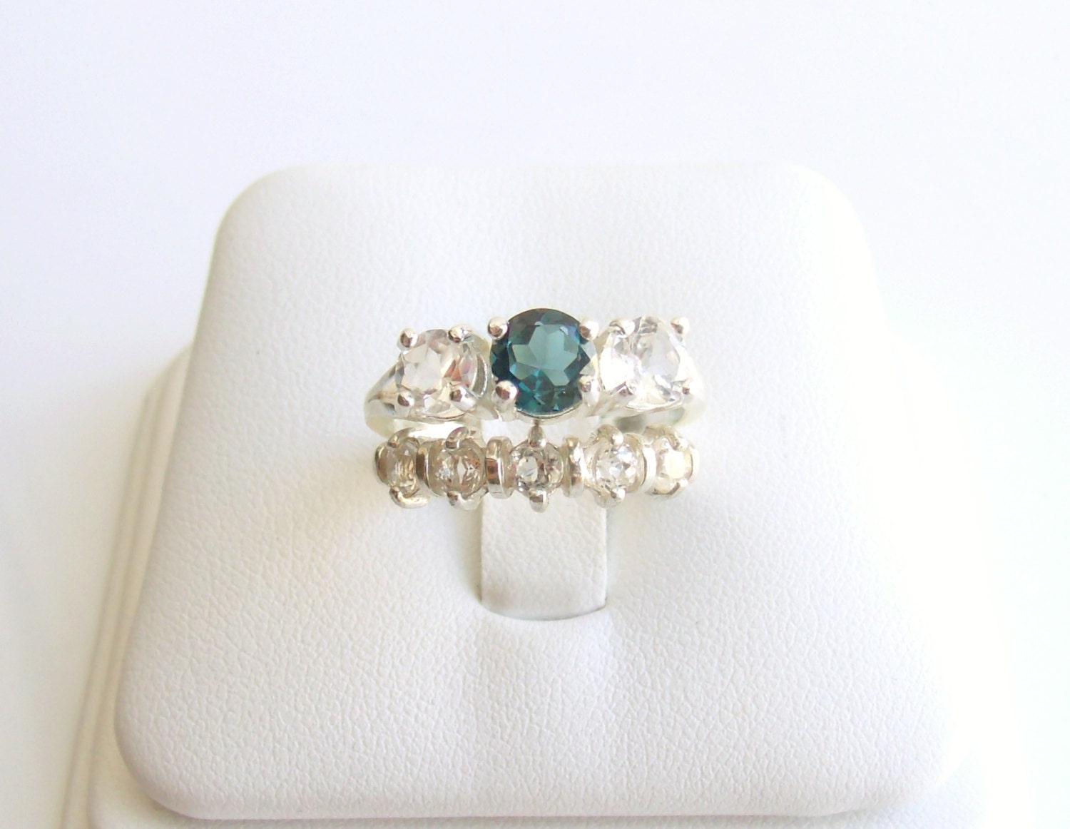 Wedding Ring Set London Blue Topaz Sterling Silver Made To Order