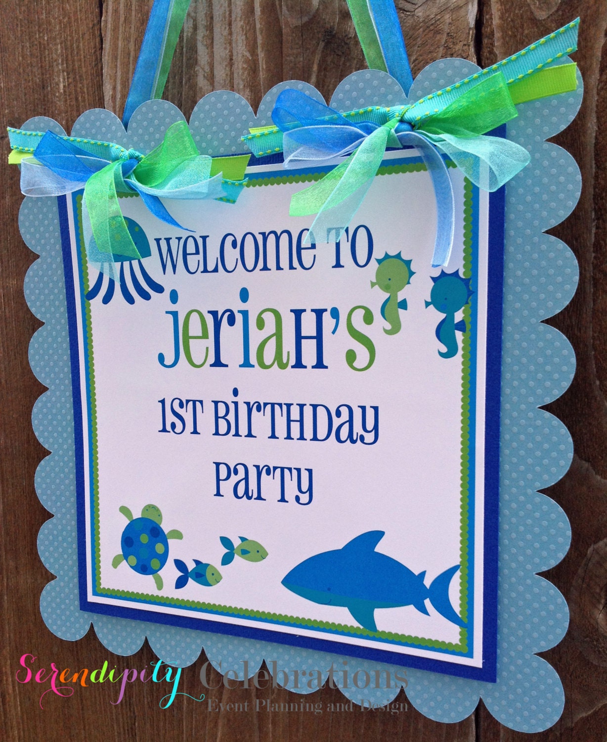 Blue Sea Collection: Door Sign, Party Sign, Hanging Sign -Sea Animals -Baby Shower -Birthday Il_570xn