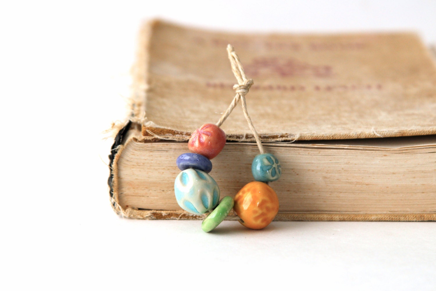 Colorful Bead Collection - Handmade Stoneware Beads Set OOAK - Ready to Ship