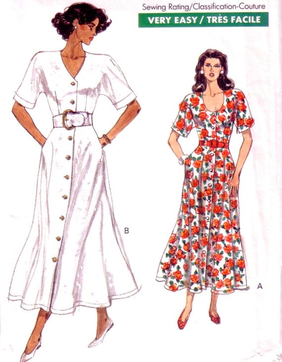 Very Easy Vogue Dress Pattern Unused Vintage By Hurdyburdy