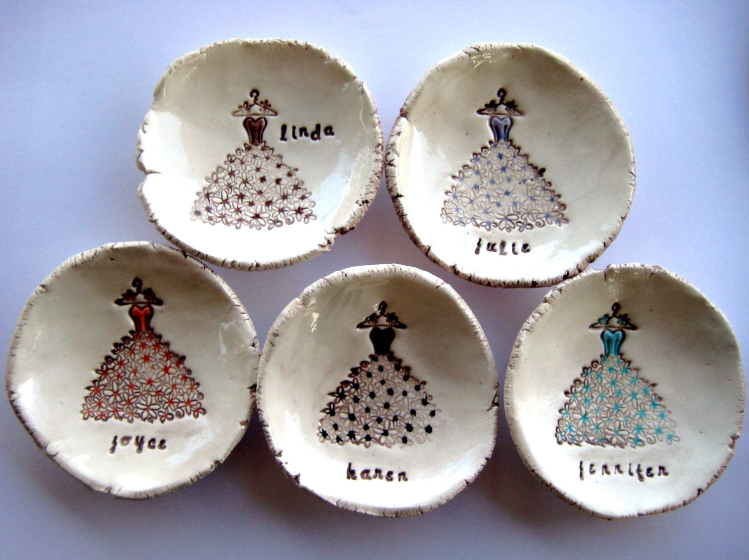 Bridesmaid Gift Dishes Set of Five (5) No. 20