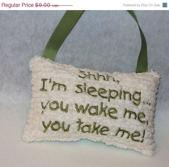 END OF YEAR Shhh Baby Sleeping Nursery Door Pillow Great for baby shower or new baby present Il_570xn