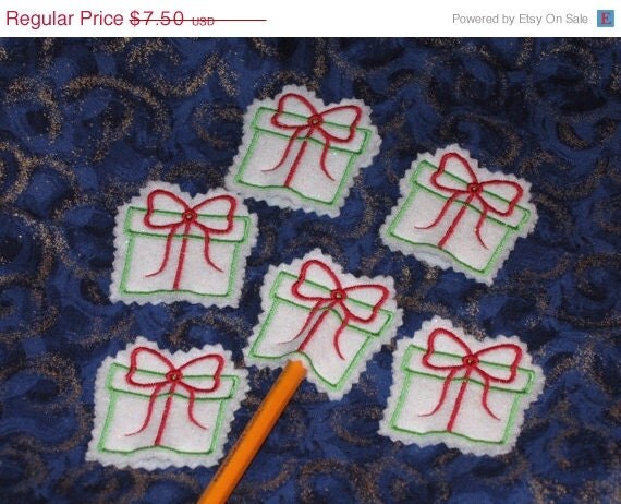 END OF YEAR Christmas Present pencil toppers set of 6 Quantity discount Il_570xn