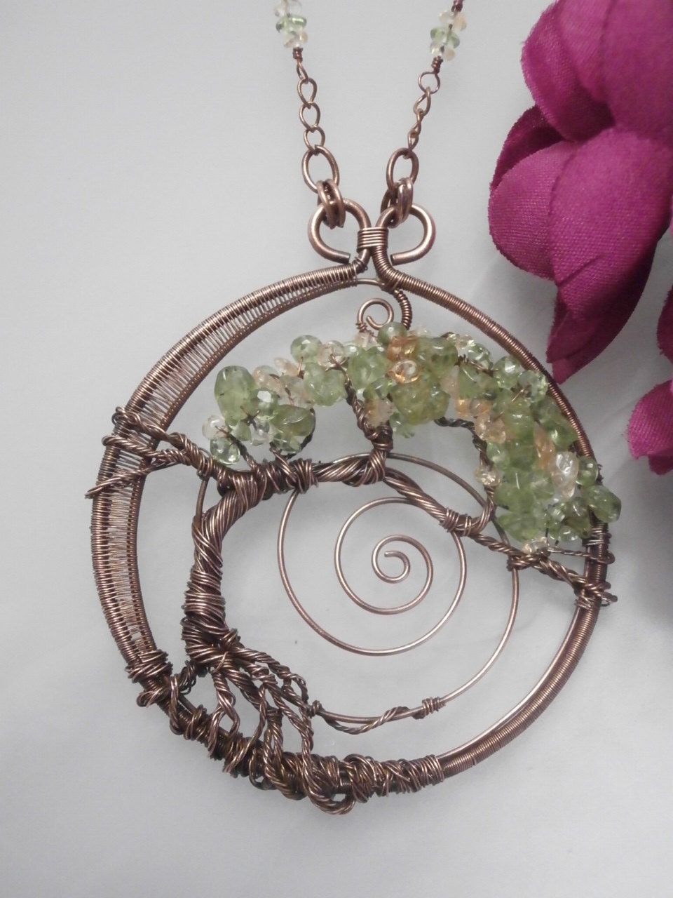 Wire Wrapped Tree of Life Pendant Necklace by PerfectlyTwisted