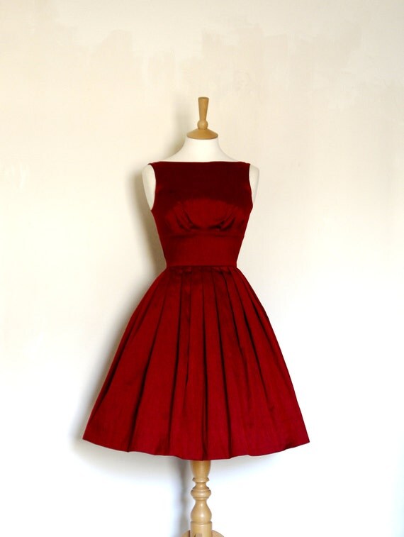 Royal Red Silk Dupion Prom Dress - Made by Dig For Victory - FREE SHIPPING worldwide