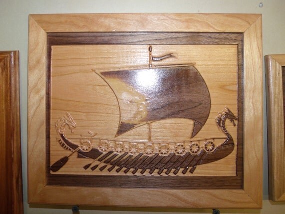 Viking Ship Wall Art by ThunbergWoodworking on Etsy