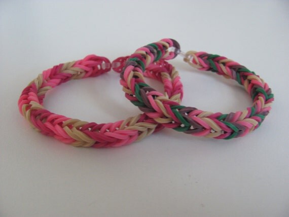 Items similar to 2 Rainbow Loom rubber band stretch bracelet fish tail