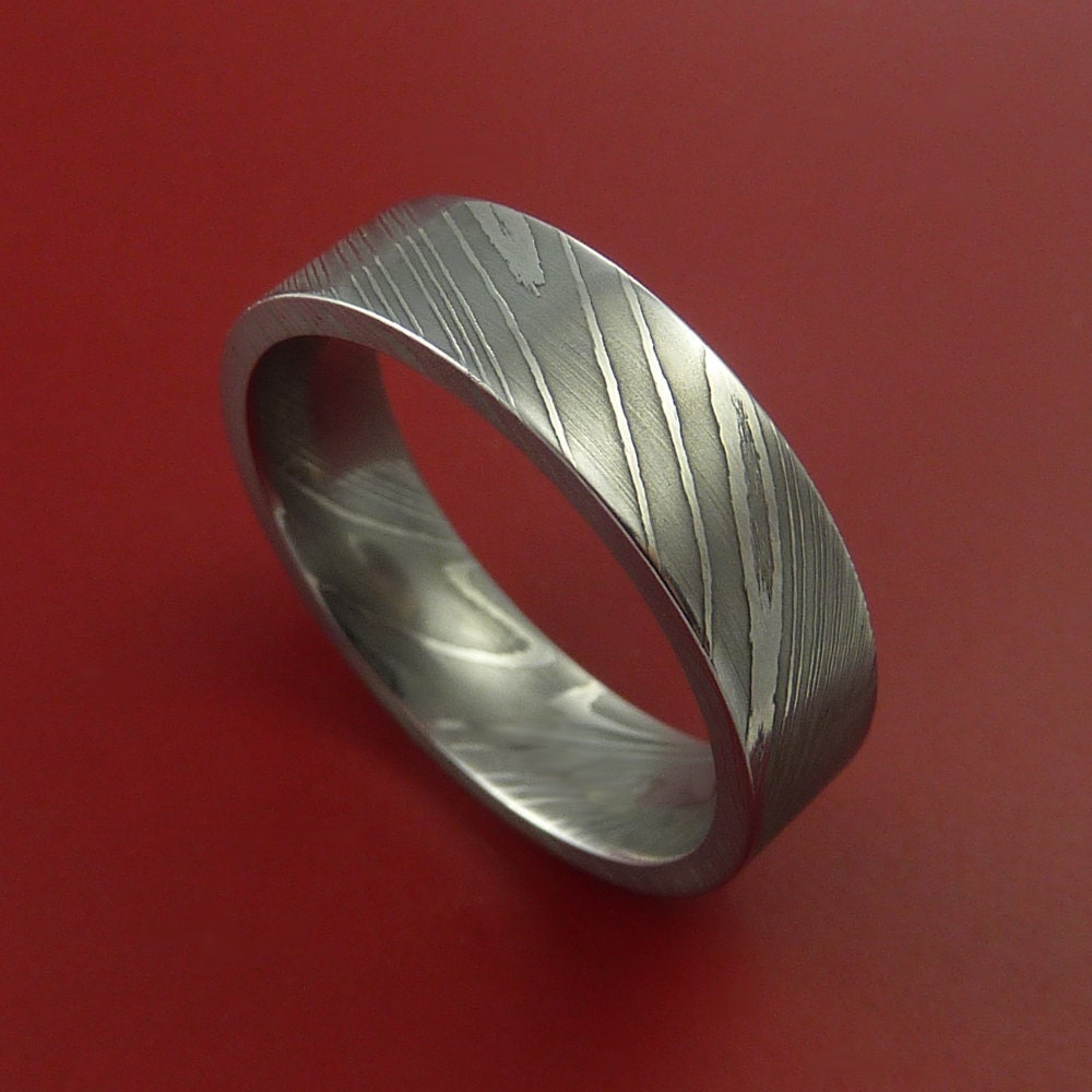 Damascus Steel Ring Wedding Band Genuine by StonebrookJewelry