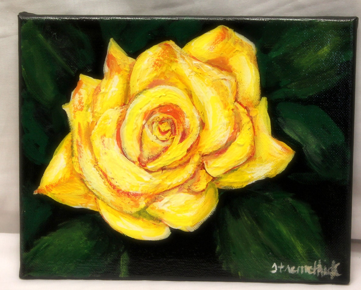 Painting Yellow Rose Rose Painting Wildlfower Wildflower Painting