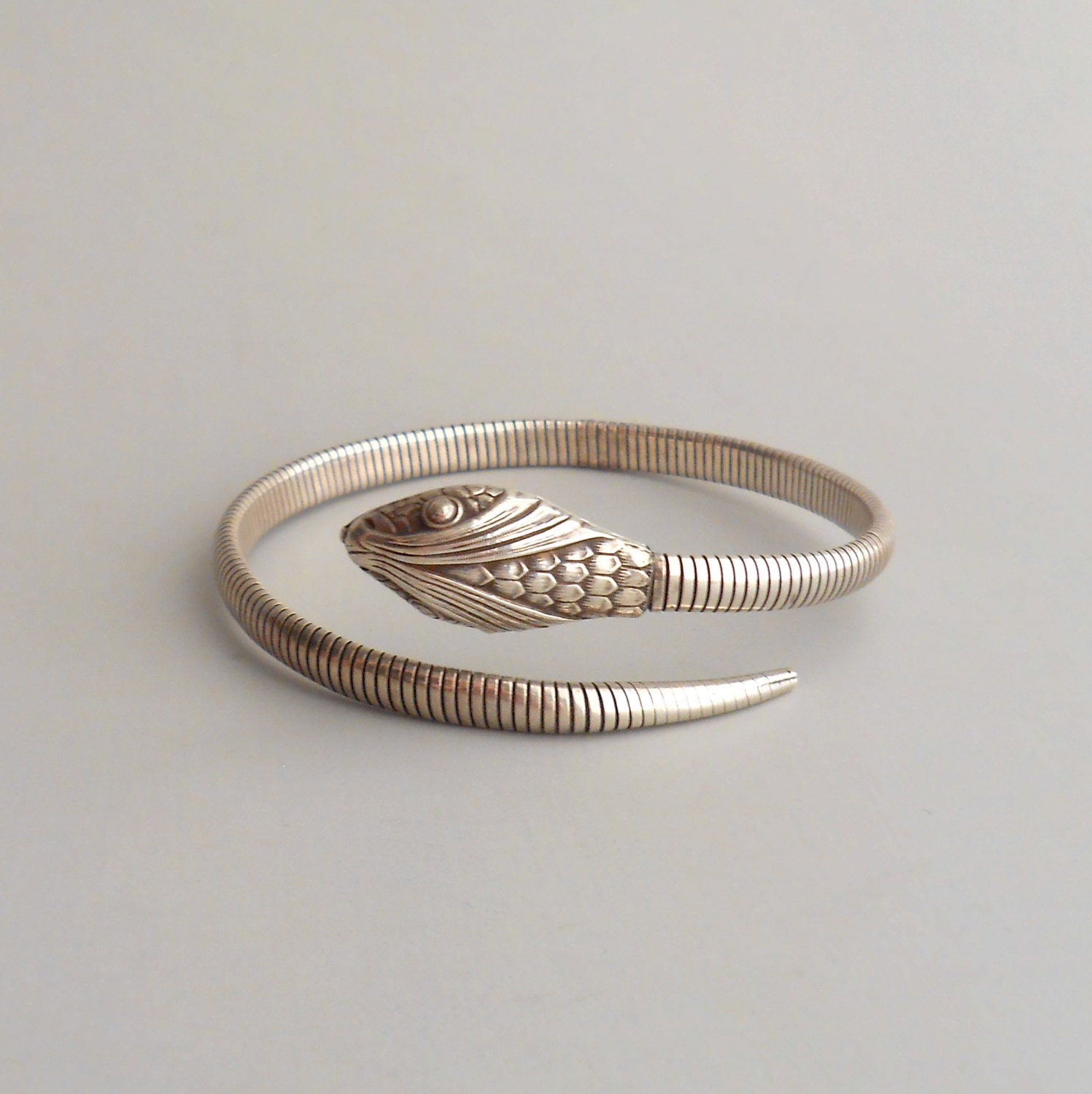 Art Deco Snake Bracelet . Sterling Silver Forstner. 1920s.