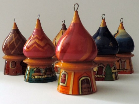 HandPainted Russian Onion Dome shaped Christmas Tree by ngpopp