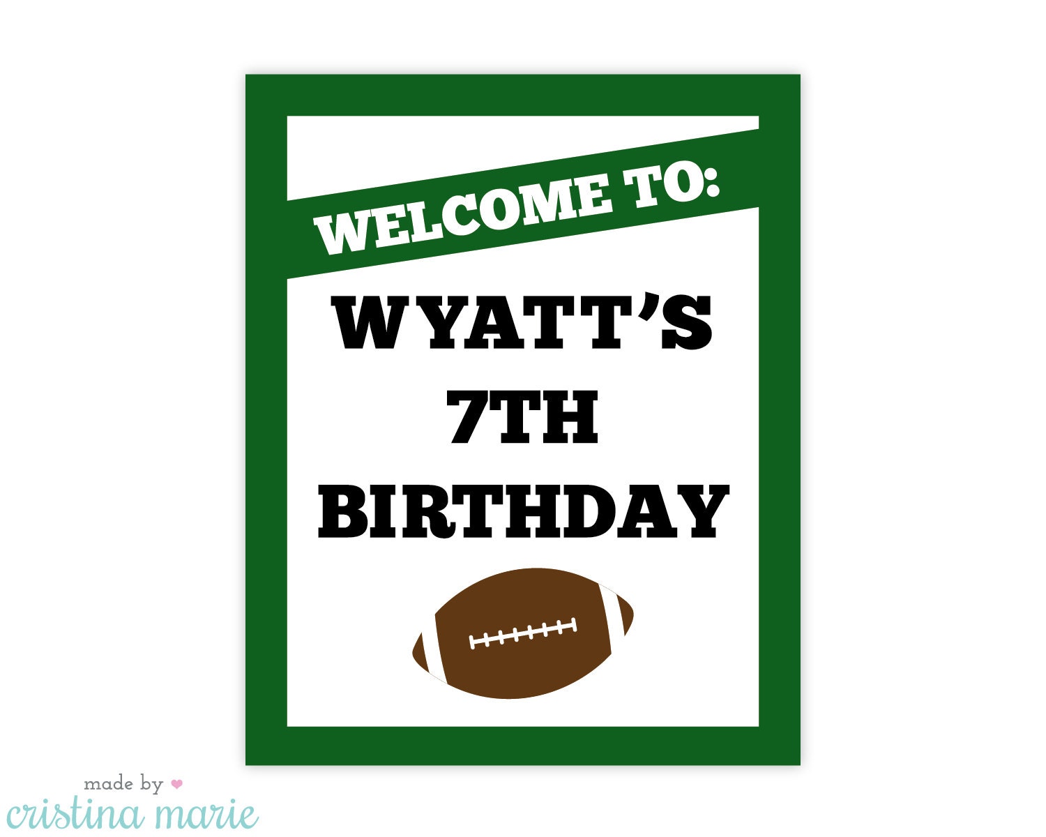 football party, personalized sign, party sign, printable Il_570xn