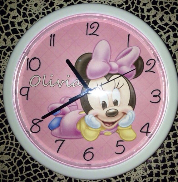 Personalized Minnie Mouse Wall Clock by on Etsy
