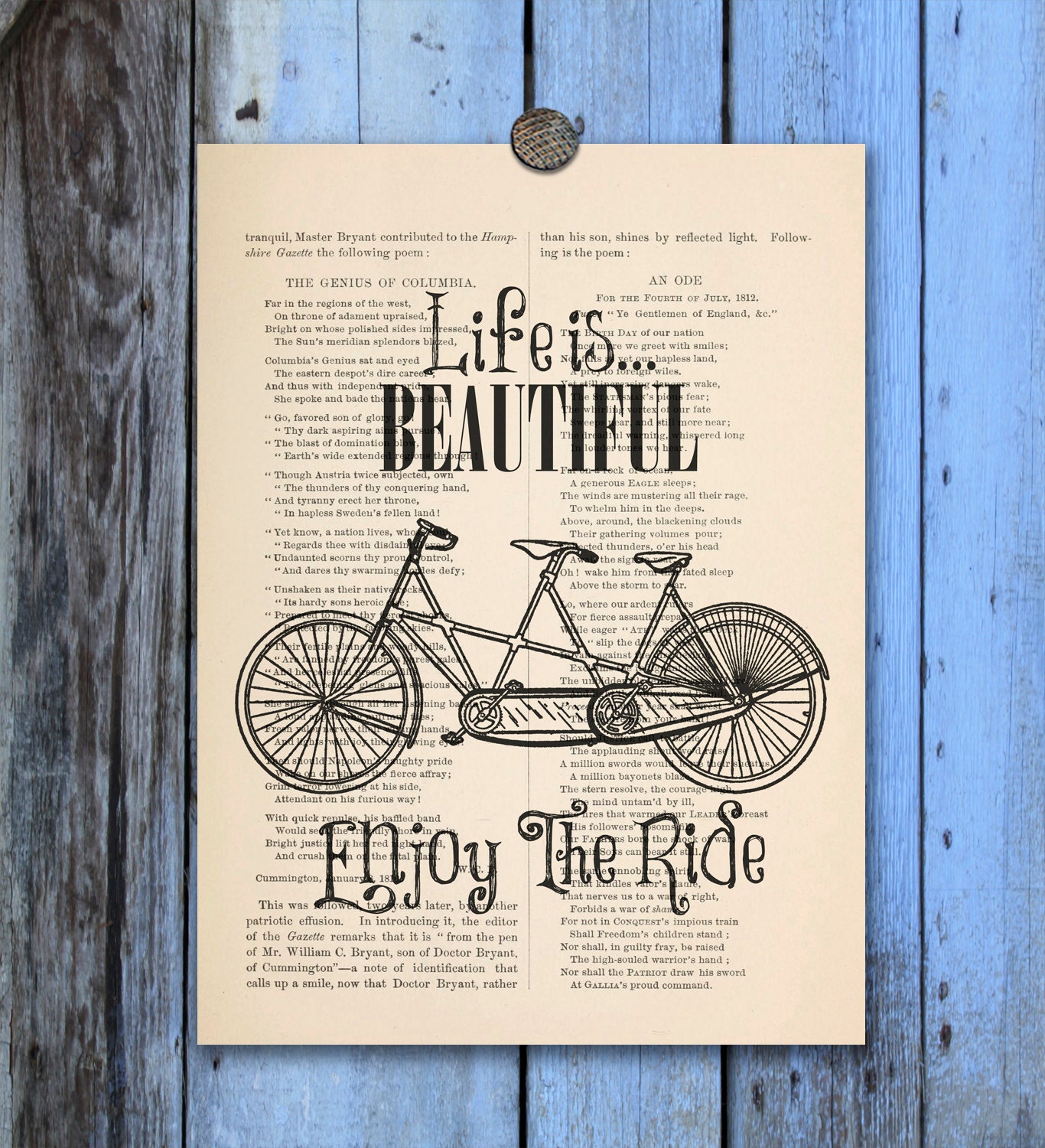 Inspirational art Life is beautiful Enjoy the ride by eebookprints