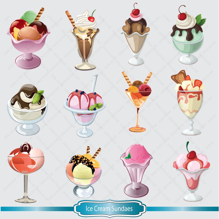 ice cream sundaes clipart - photo #48