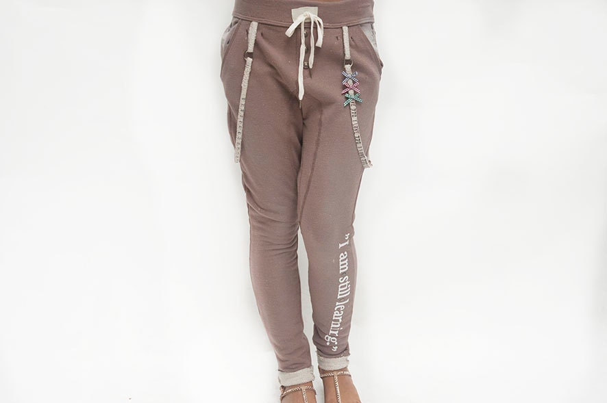 womens brown jogger pants