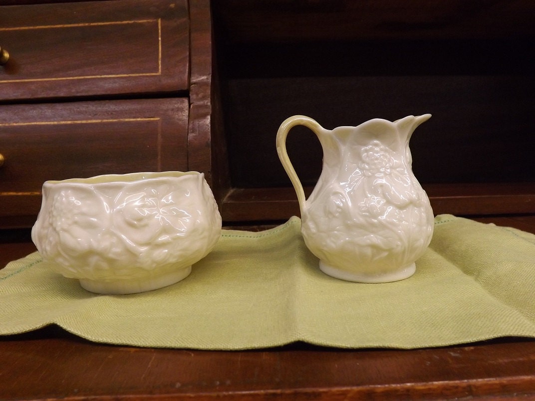 1950's Belleek Fermanagh Ireland No 0857 Sugar and creamer set SALE