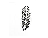 Original Tribal Geometric Black Feather Watercolor Painting / Tribal Art - prettyinc Original Tribal Geometric Black Feather Watercolor Painting / Tribal Art - prettyinc